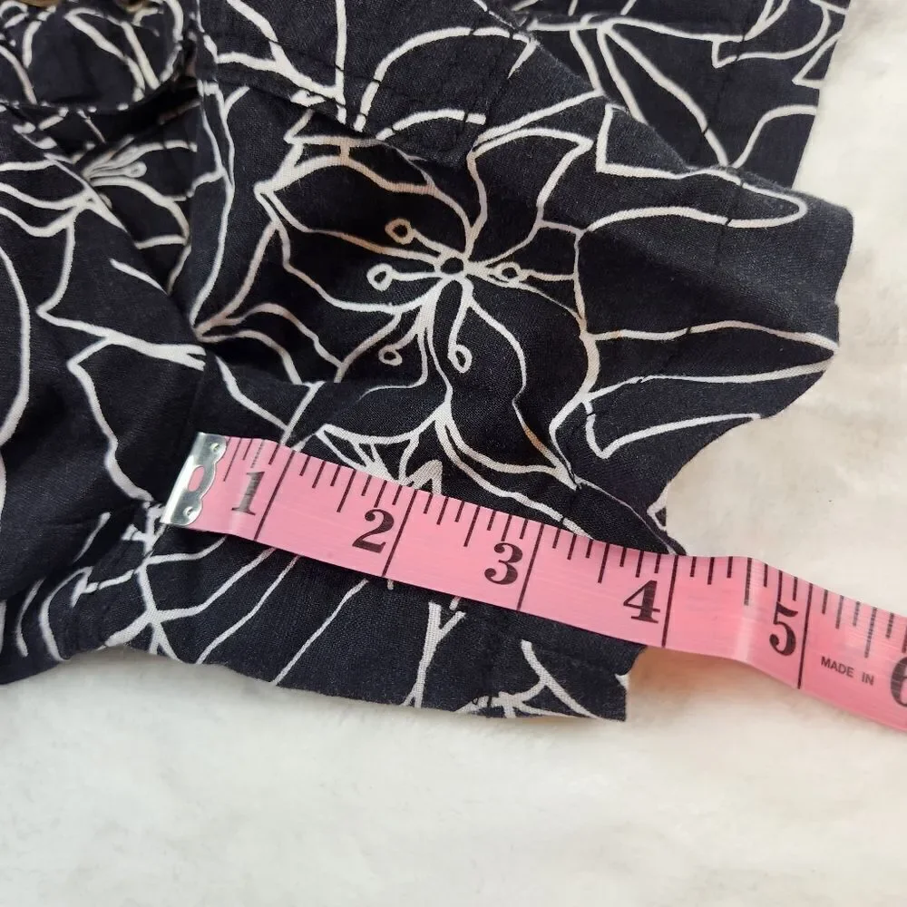 NWT Gap Black White Floral Linen Mid Rise Shorts Sz 6